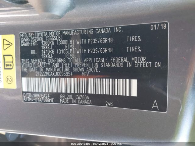 2T2ZZMCAXJC095954 Lexus RX 350