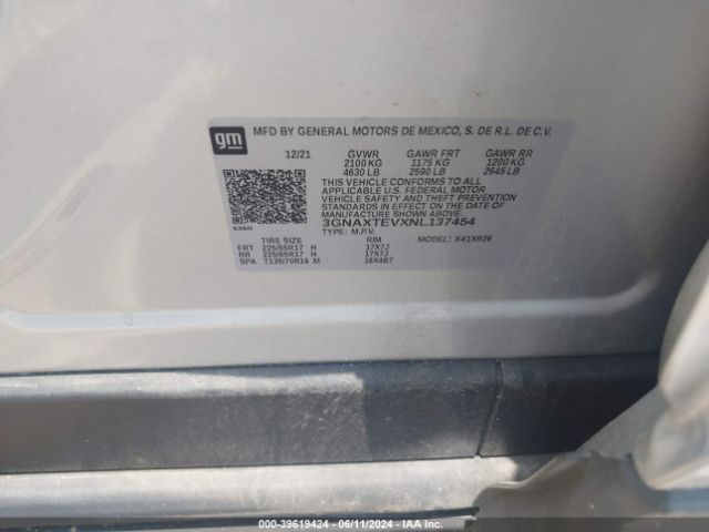 3GNAXTEVXNL137454 Chevrolet Equinox Awd 2fl
