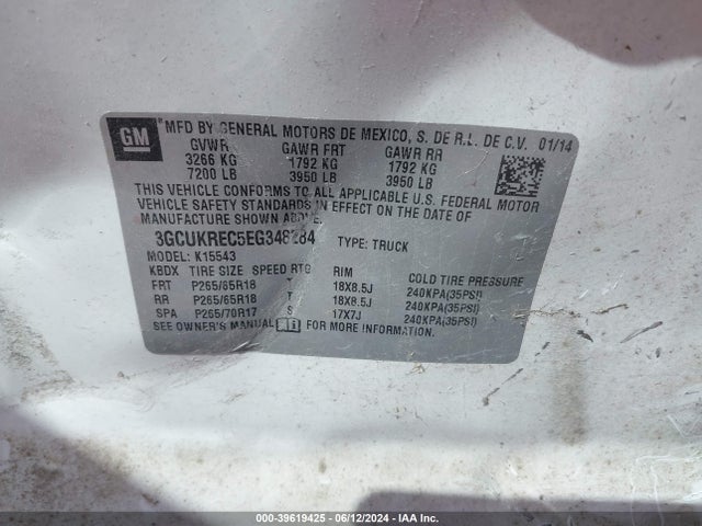 Chevrolet Silverado 1500 1lt 2014 3GCUKREC5EG348284 Image 9