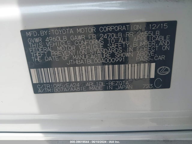 Lexus GS 200T 2016 JTHBA1BL0GA000991 Image 9