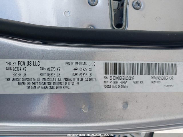 Dodge Charger Se 2016 2C3CDXBG6GH192197 Image 9
