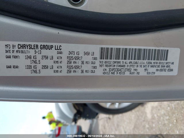 Dodge Journey Sxt 2014 3C4PDCBG4ET127052 Image 9