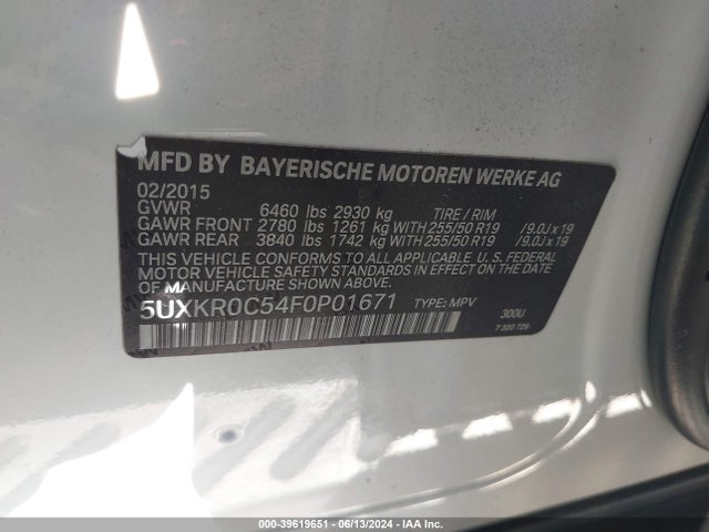 BMW X5 Xdrive35i 2015 5UXKR0C54F0P01671 Image 9
