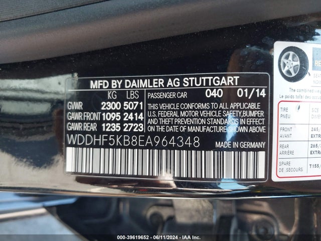 Mercedes-Benz E 350 2014 WDDHF5KB8EA964348 Image 9