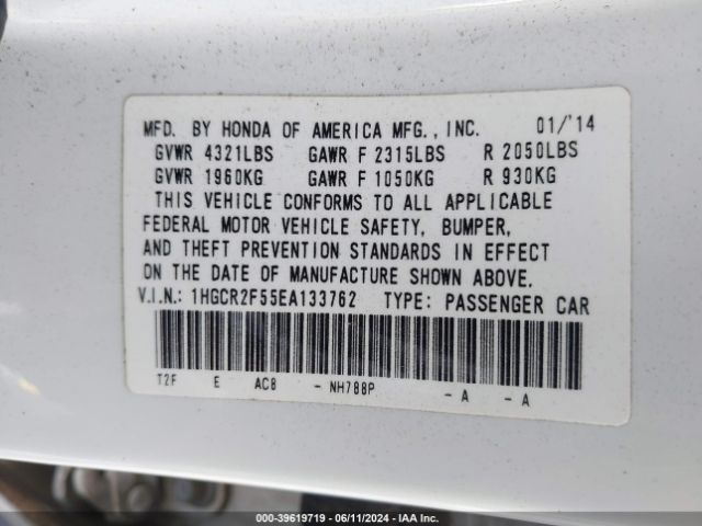1HGCR2F55EA133762 Honda Accord Sport