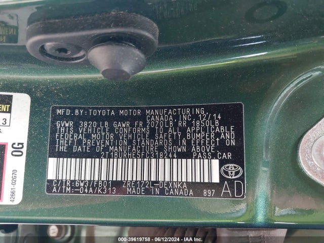 Toyota COROLLA LE 2015 2T1BURHE5FC318244 Image 9