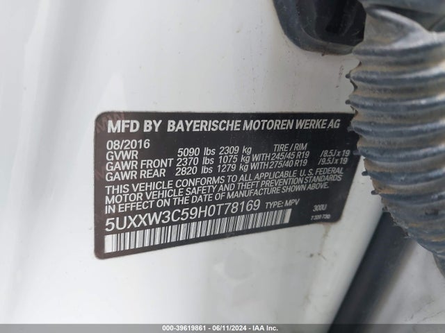 5UXXW3C59H0T78169 BMW X4 Xdrive28i