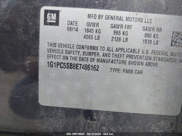 Chevrolet Cruze 1lt Auto 2014 1G1PC5SB8E7486162 Image 9