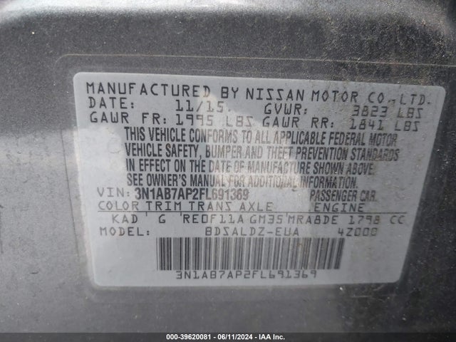 Nissan SENTRA SV 2015 3N1AB7AP2FL691369 Image 9