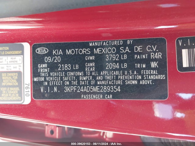 KIA Forte Lxs 2021 3KPF24AD5ME289354 Image 9