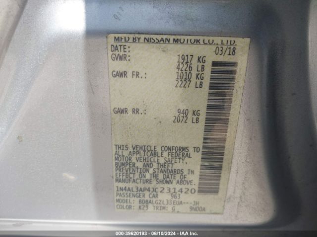 2018 NISSAN ALTIMA 1N4AL3AP4JC231420 Photo 8