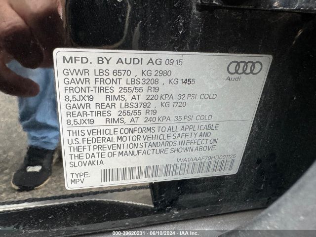 WA1AAAF79HD001125 Audi Q7 PREMIUM