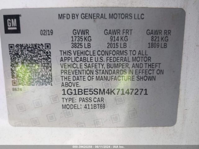 1G1BE5SM4K7147271 Chevrolet CRUZE LT