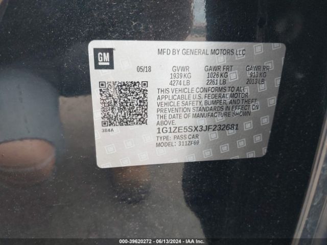 1G1ZE5SX3JF232681 Chevrolet Malibu Premier