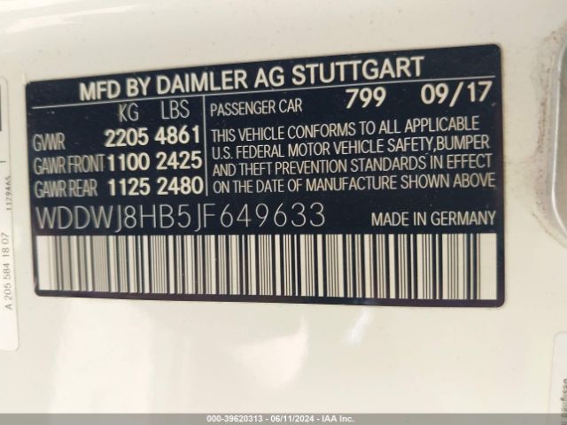 WDDWJ8HB5JF649633 Mercedes-Benz Amg C 63 S