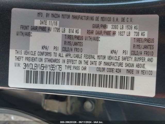 3MYDLBYV5HY165176 Toyota YARIS IA