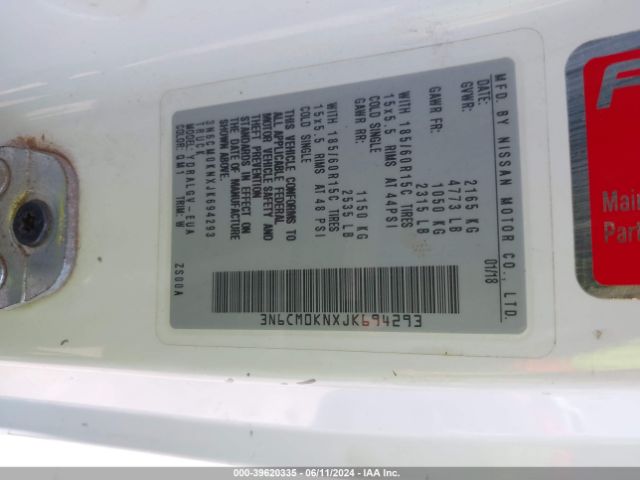 3N6CM0KNXJK694293 Nissan NV200 SV