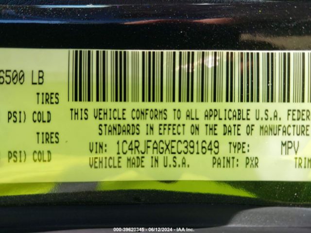 1C4RJFAGXEC391649 Jeep Grand Cherokee Laredo