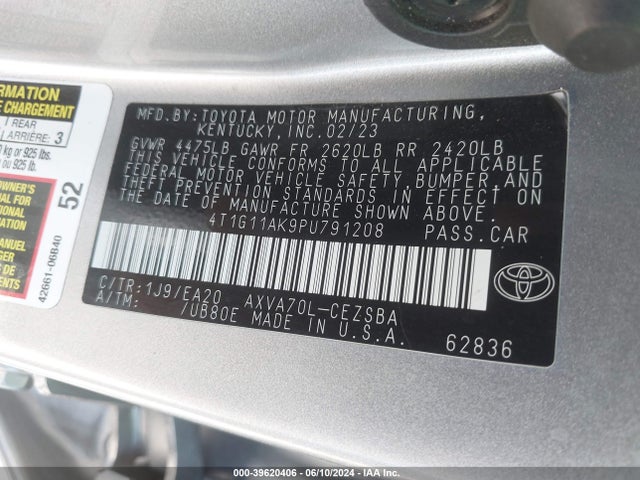 Toyota CAMRY SE 2023 4T1G11AK9PU791208 Image 9