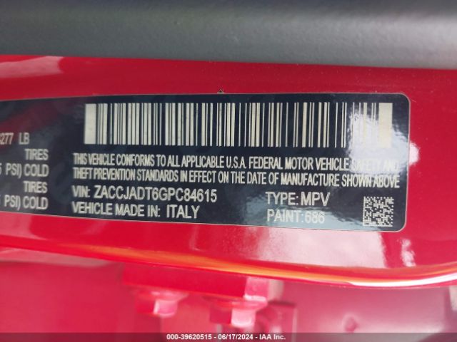 ZACCJADT6GPC84615 Jeep Renegade Limited