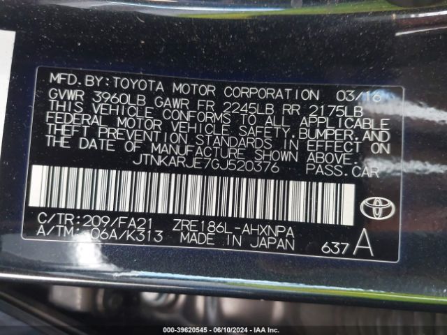 JTNKARJE7GJ520376 Scion IM