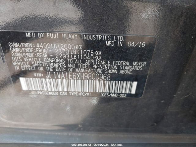 JF1VA1E6XH9800968 Subaru Wrx Premium