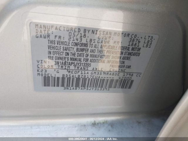 3N1AB7AP5JY313395 Nissan SENTRA S
