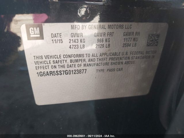 1G6AR5SS7G0123877 Cadillac Cts Luxury Collection