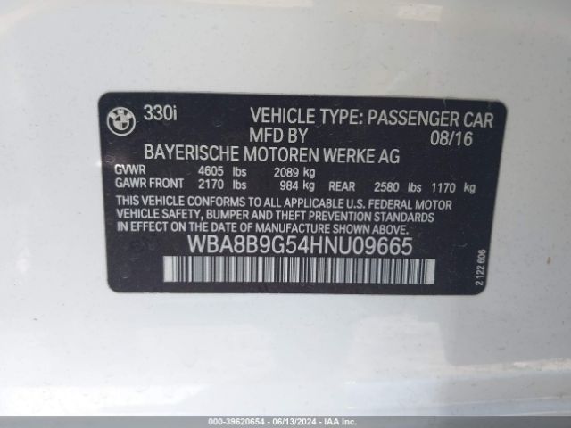 WBA8B9G54HNU09665 BMW 330I