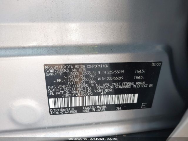 JTMC1RFV8LD520851 Toyota Rav4 Xle Premium