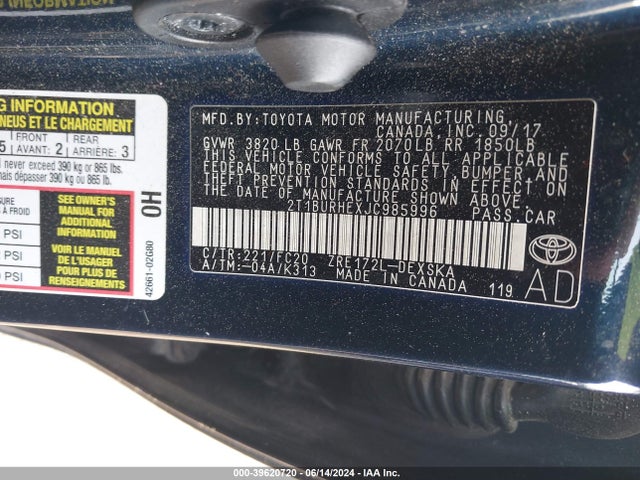 Toyota COROLLA SE 2018 2T1BURHEXJC985996 Image 9