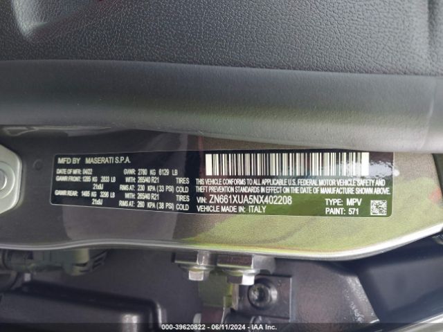 ZN661XUA5NX402208 Maserati Levante Gt