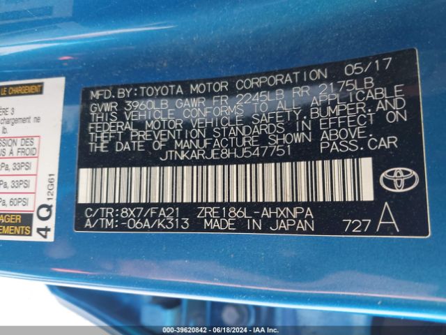 JTNKARJE8HJ547751 Toyota COROLLA IM