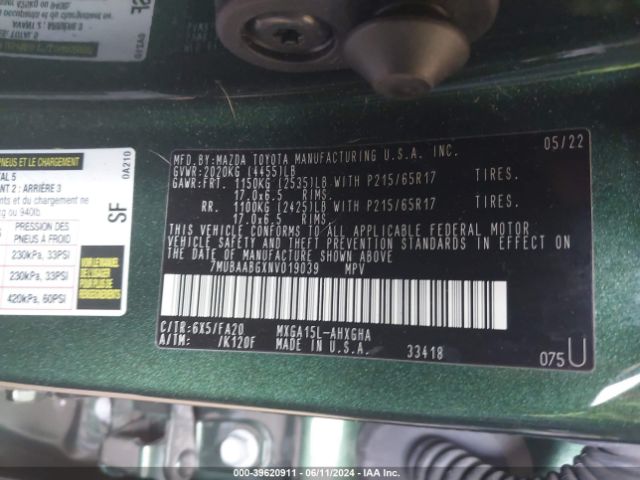 7MUBAABGXNV019039 Toyota Corolla Cross Le