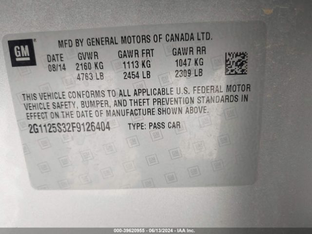 2G1125S32F9126404 Chevrolet Impala 2lt