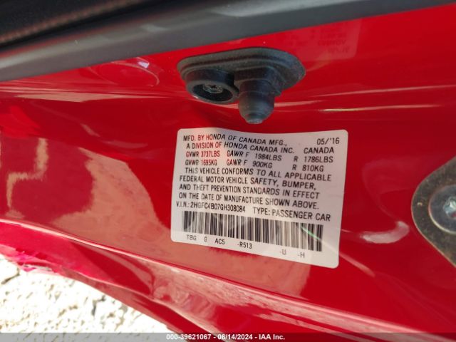 2HGFC4B07GH308084 Honda Civic Lx-p