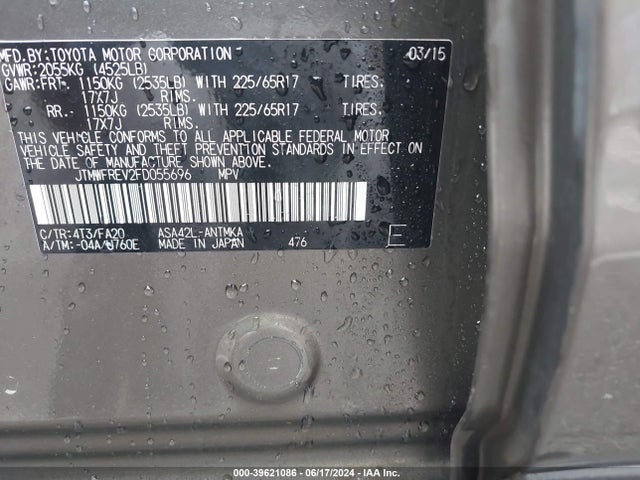 Toyota Rav4 Xle 2015 JTMWFREV2FD055696 Image 9