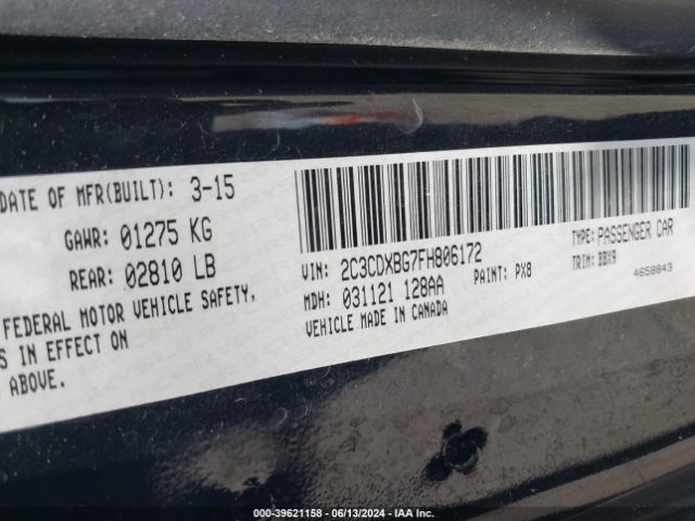2C3CDXBG7FH806172 Dodge Charger Se