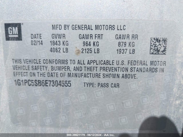 Chevrolet Cruze 1lt Auto 2014 1G1PC5SB6E7304555 Image 9