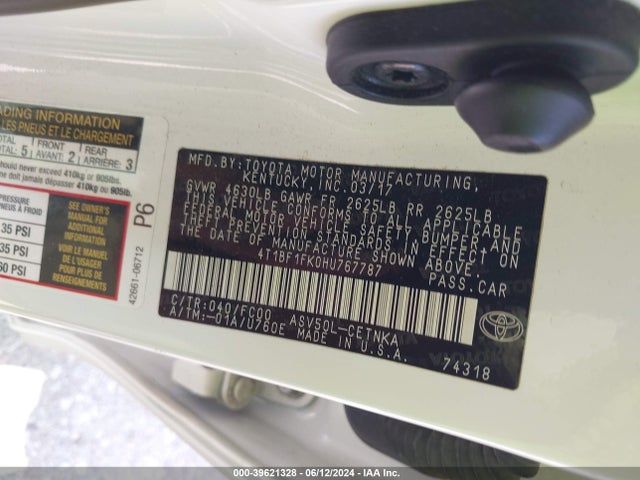 Toyota CAMRY LE 2017 4T1BF1FK0HU767787 Image 9