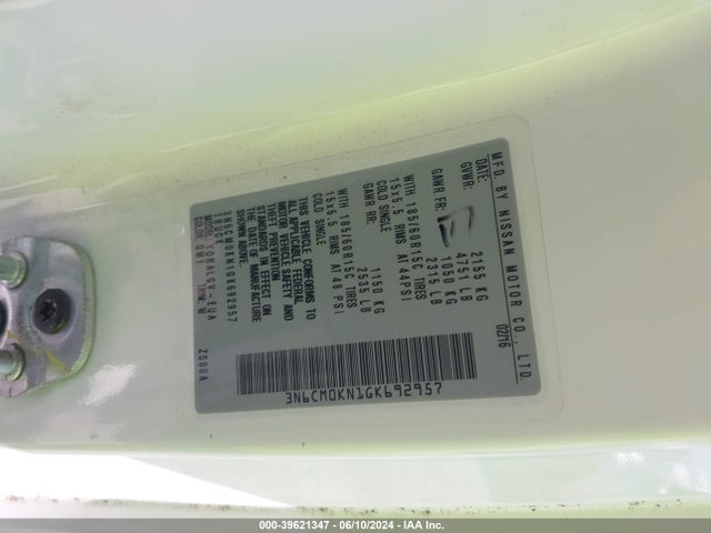 Nissan NV200 SV 2016 3N6CM0KN1GK692957 Image 9