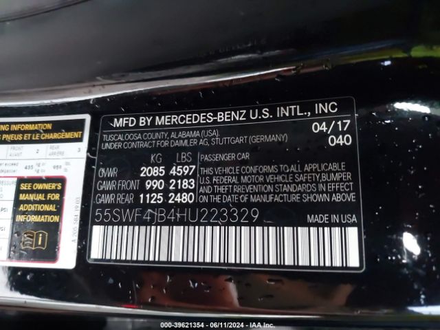 55SWF4JB4HU223329 Mercedes-Benz C 300 Luxury/sport