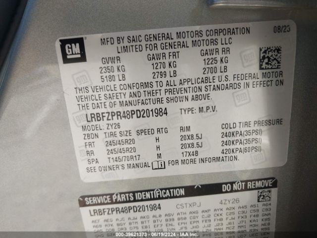LRBFZPR48PD201984 Buick Envision Essence Awd