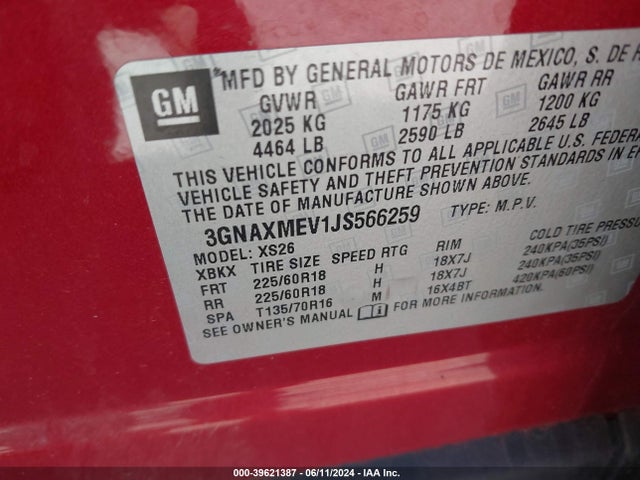 Chevrolet Equinox Premier 2018 3GNAXMEV1JS566259 Image 9
