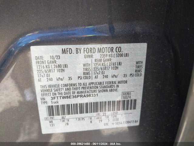 Ford Maverick Xlt 2023 3FTTW8E36PRA98331 Image 9