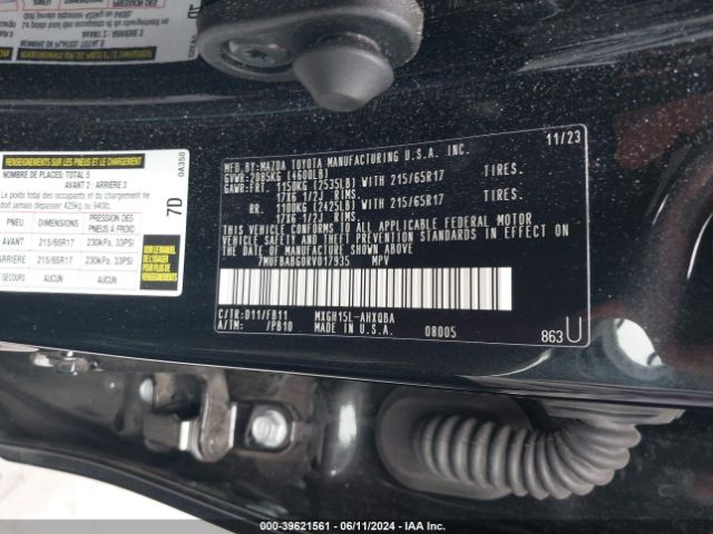 7MUFBABG0RV017935 Toyota Corolla Cross Hybrid S