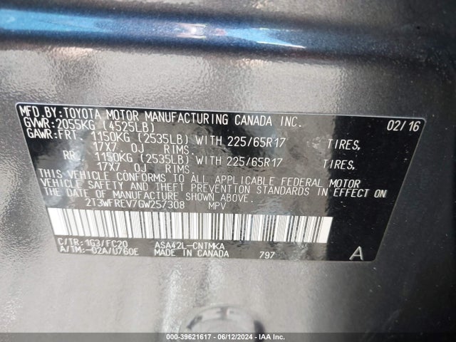 Toyota Rav4 Xle 2016 2T3WFREV7GW257308 Image 9