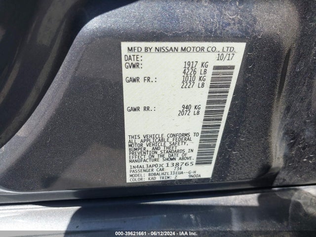 Nissan Altima 2.5 Sr 2018 1N4AL3AP0JC138765 Image 9