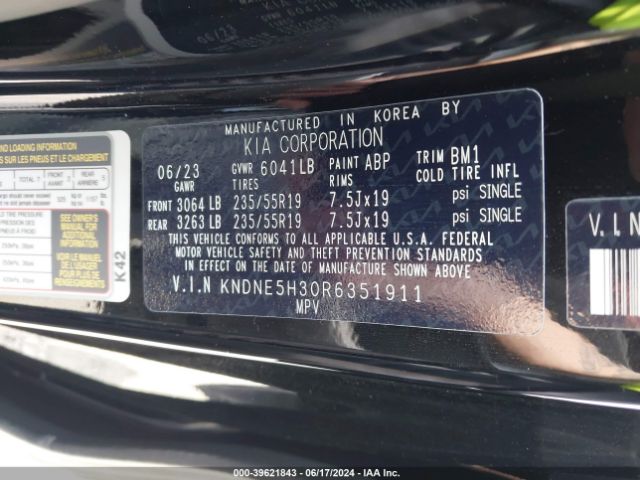 KNDNE5H30R6351911 KIA Carnival Mpv Sx Prestige