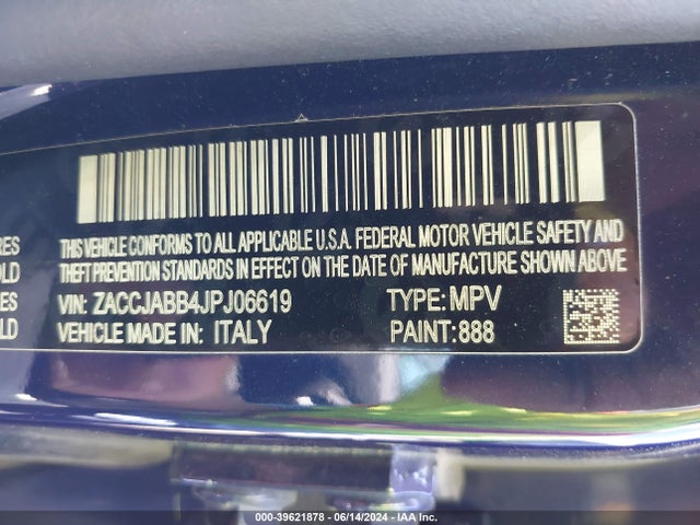 ZACCJABB4JPJ06619 Jeep Renegade Latitude Fwd
